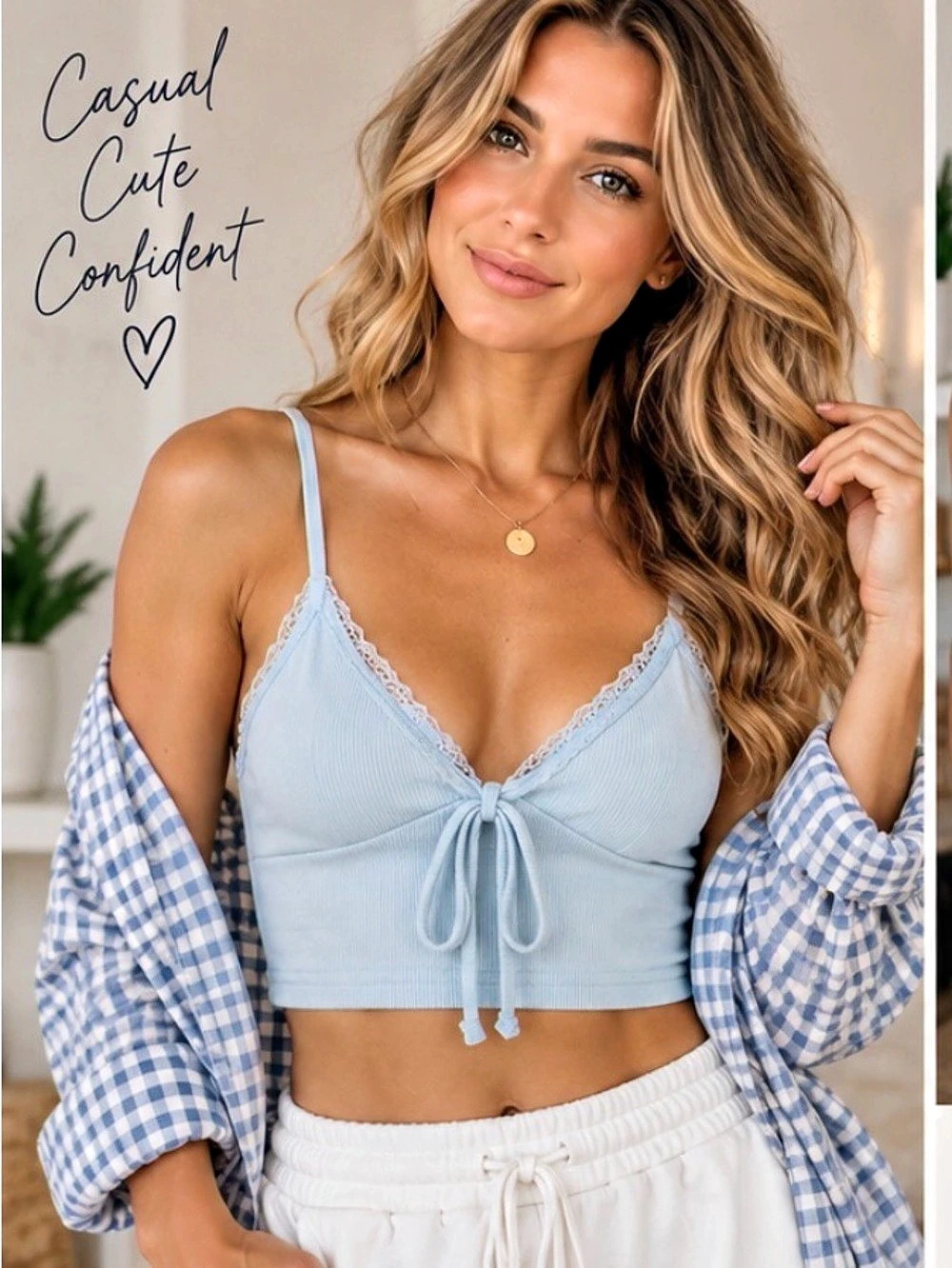 Blue & White Crop Top Like New